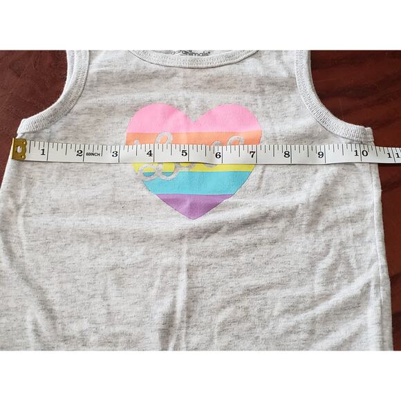 Garanimals Gray Love Rainbow Short Sleeved Tank Top - Size 3T - Picture 4 of 5